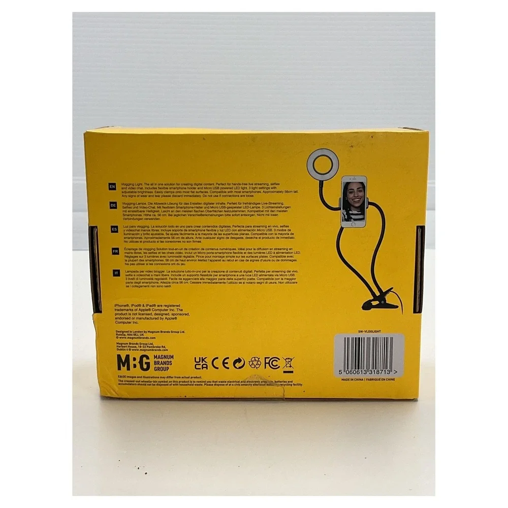 Swipe Vlogging Ring Light LED USB‎ Powered with Phone Holder